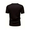 Baskılı Oversize Bisiklet Yaka T-shirt - Siyah