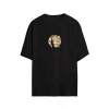 Unisex Baskılı Oversize T-Shirt - Siyah