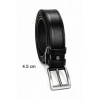 Erkek Hakiki Deri 4.5 Cm Klasik Ve Kot Pantolon Kemeri Metal Tokalı Siyah
