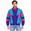 Erkek 80’ler Retro Wintage Dijital Baskılı Fermuarlı Rüzgar Kesici Mevsimlik Ceket