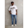 Erkek Baskılı T-Shirt Kısa Kol Bisiklet Yaka Regular Fit Rahat Kalıp Günlük Tişört - Beyaz