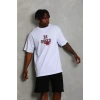 Erkek Baskılı T-Shirt Kısa Kol Bisiklet Yaka Regular Fit Rahat Kalıp Günlük Tişört - Beyaz