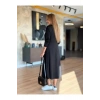 Kadın Uzun Kollu V Yakalı Midi çağla Yeşili Modal Elbise