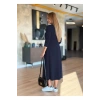 Kadın Uzun Kollu V Yakalı Midi çağla Yeşili Modal Elbise
