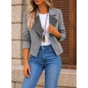 Kadın Kontrast Yaka Desenli Kısa Blazer / Ceket