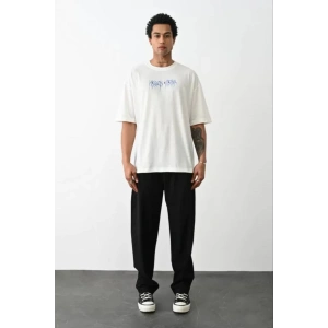 MUNN Unisex Baskılı Oversize T-Shirt - Beyaz
