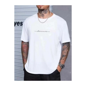 Unisex Baskılı Oversize T-Shirt - Beyaz