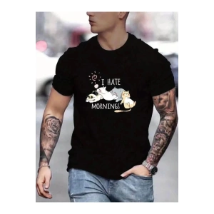 Unisex Baskılı Oversize T-Shirt - Siyah