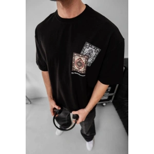 MUNN Erkek Baskılı Oversize T-shirt - Siyah