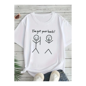 munn collection Baskılı Oversize Bisiklet Yaka T-shirt - Beyaz