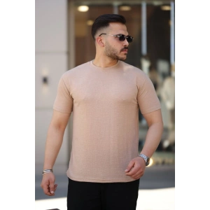 Erkek Ağaç Kabuğu Desenli Kısa Kollu T-shirt