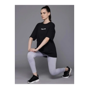 Baskılı Oversize T-shirt - Siyah