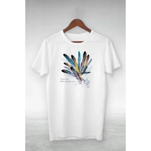Unisex Baskılı Oversize T-Shirt - Beyaz