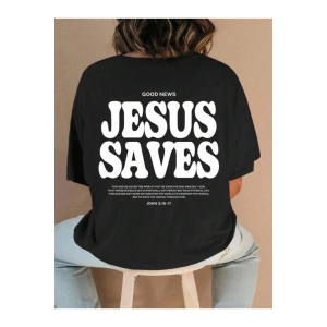Baskılı T-shirt - Siyah