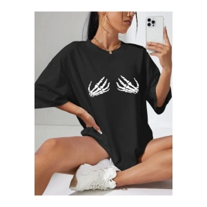 Baskılı T-shirt - Siyah