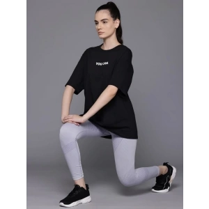 Baskılı Oversize T-shirt - Siyah