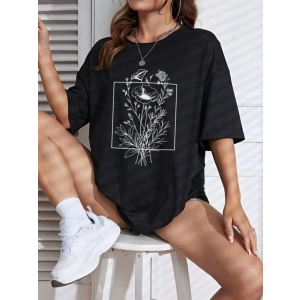 Baskılı T-shirt - Siyah