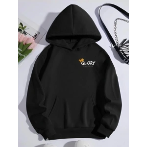 Kışlık Üç İplik Kapşonlu SweatShirt - Siyah
