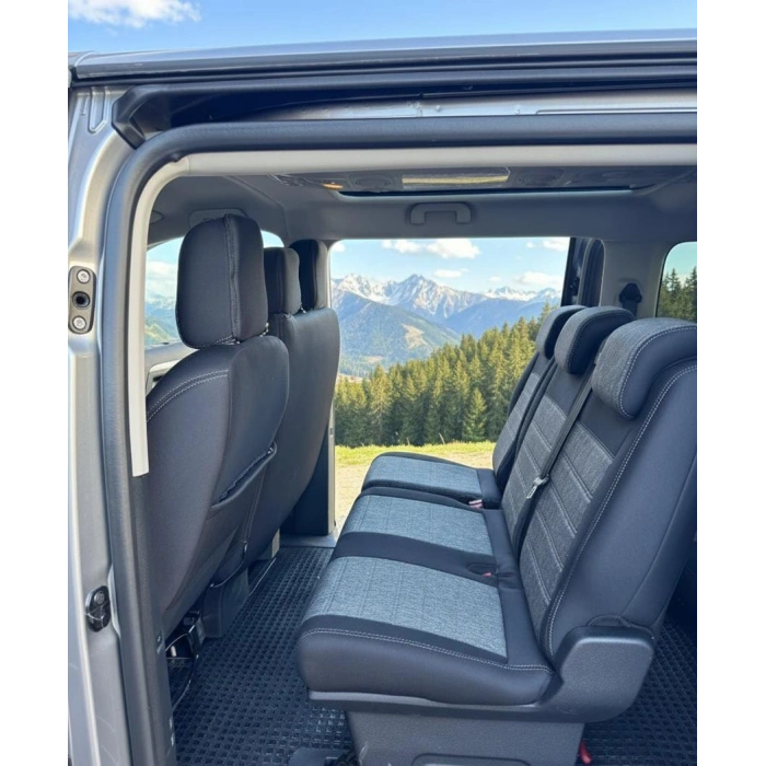 CİTROEN -PEUGEOT (8+1)- ÖZEL DİKİM -1100 KETEN- SİYAH DERİ