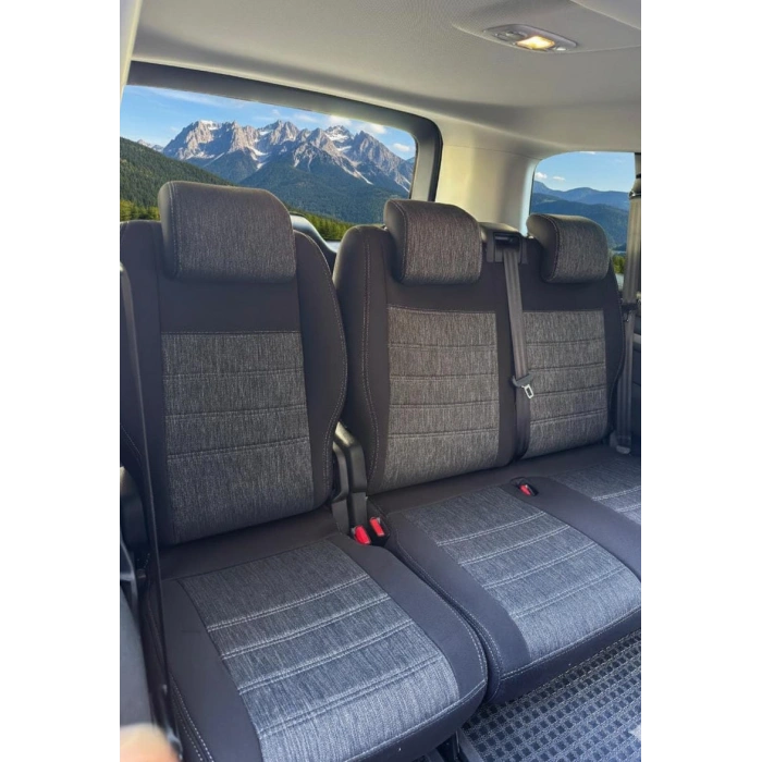 CİTROEN -PEUGEOT (8+1)- ÖZEL DİKİM -1100 KETEN- SİYAH DERİ