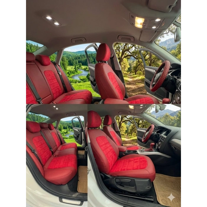 AUDİ A4 - KIRMIZI TAYTÜYÜ - 260 (BORDO) DERİ - ÖZEL DİKİM