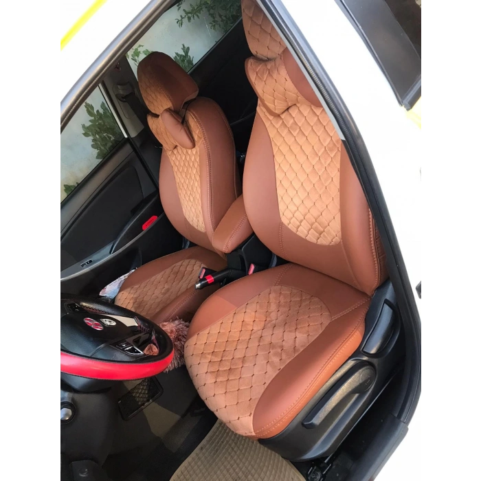 Hyundai Accent Blue Kapitone Taba Tay Tüyü - Taba Deri