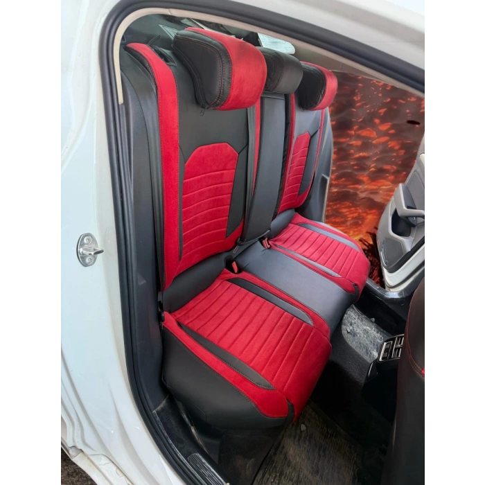 PASSAT B8 - KENAR SİYAH DERİ- ORTA KIRMIZI TAY TÜYÜ