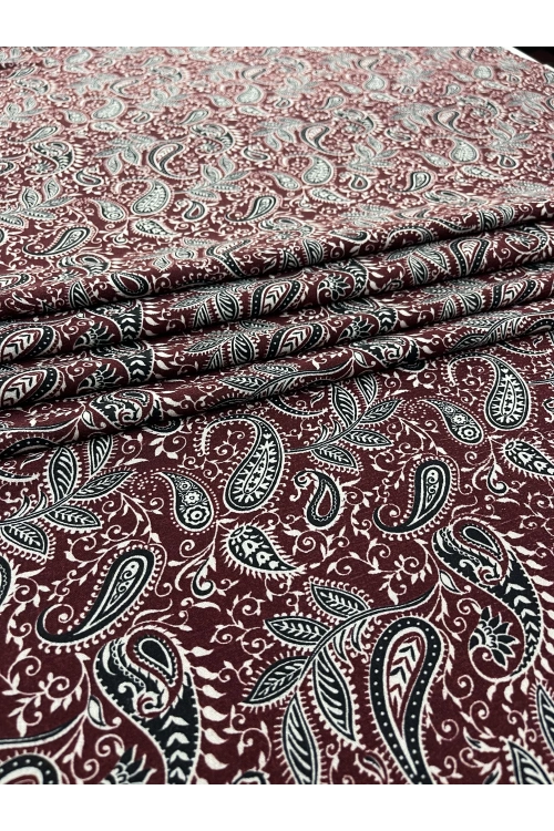 BORDO ŞAL DESENLİ MAROKEN VİSKON