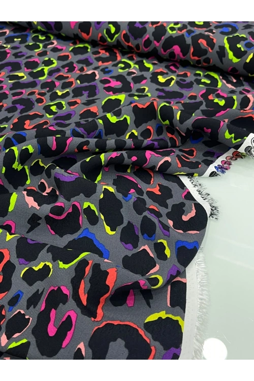 FLORASAN RENK LEOPAR DESEN MAROKEN VİSKON
