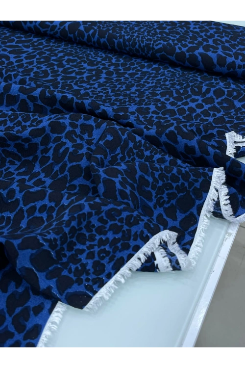 SAKS MAVİSİ LEOPAR MAROKEN VİSKON