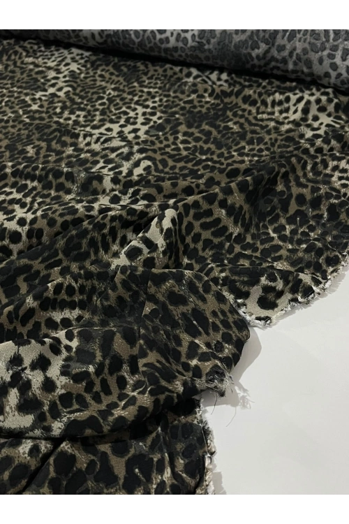 YEŞİL LEOPAR DESEN MAROKEN VİSKON
