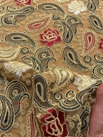 GOLD-SİYAH-BORDO RENK ŞAL DESEN DANTEL