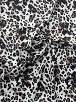 BEYAZ ZEMİNLİ LEOPAR DESEN FLOŞ VİSKON