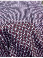 BORDO-MAVİ DESENLİ FLOŞ VİSKON