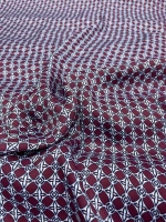 BORDO-MAVİ DESENLİ FLOŞ VİSKON