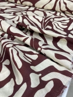 BORDO RENK DESENLİ KETEN VİSKON