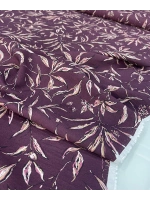BORDO RENK YAPRAK DESEN MODAL VİSKON