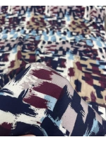 BORDO-SİYAH SOYUT FIRÇA DARBELİ GEOMETRİK DESEN