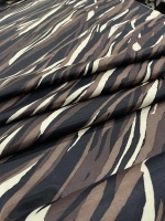 KAHVE ZEBRA DESENLİ FLOŞ VİSKON
