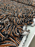KİREMİT RENGİ ZEBRA DESEN MAROKEN VİSKON