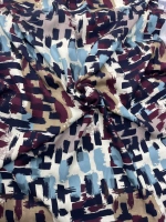 BORDO-SİYAH SOYUT FIRÇA DARBELİ GEOMETRİK DESEN