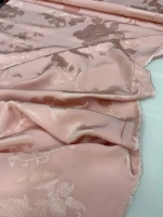 TOZ PEMBE BÜYÜK ÇİÇEK DESENLİ İPEK JAKAR