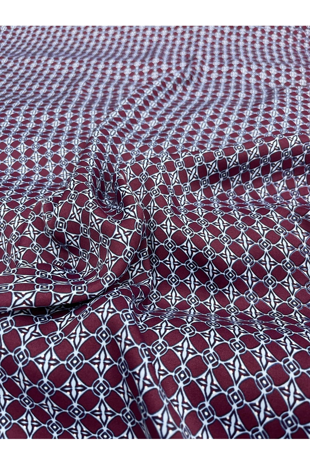 BORDO-MAVİ DESENLİ FLOŞ VİSKON
