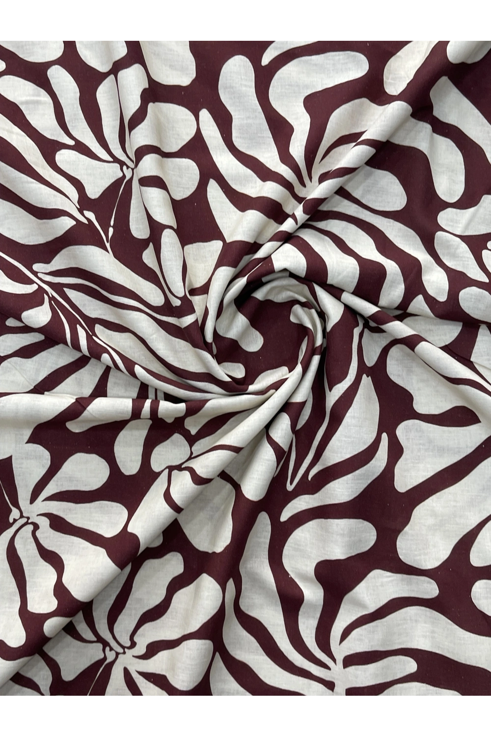 BORDO RENK DESENLİ KETEN VİSKON
