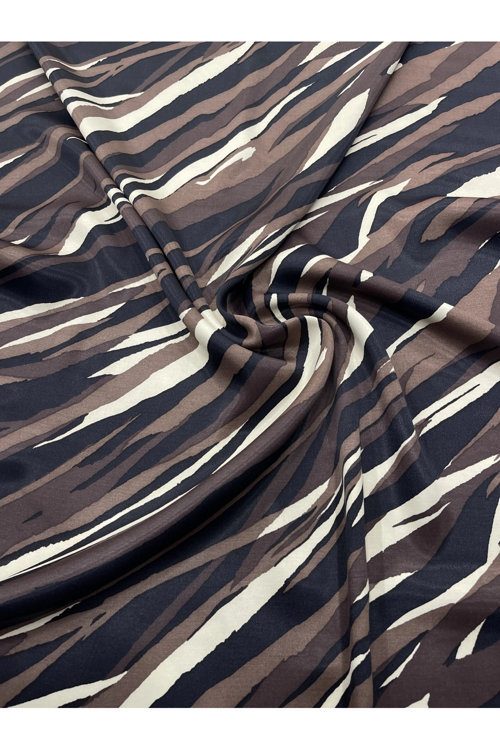 KAHVE ZEBRA DESENLİ FLOŞ VİSKON