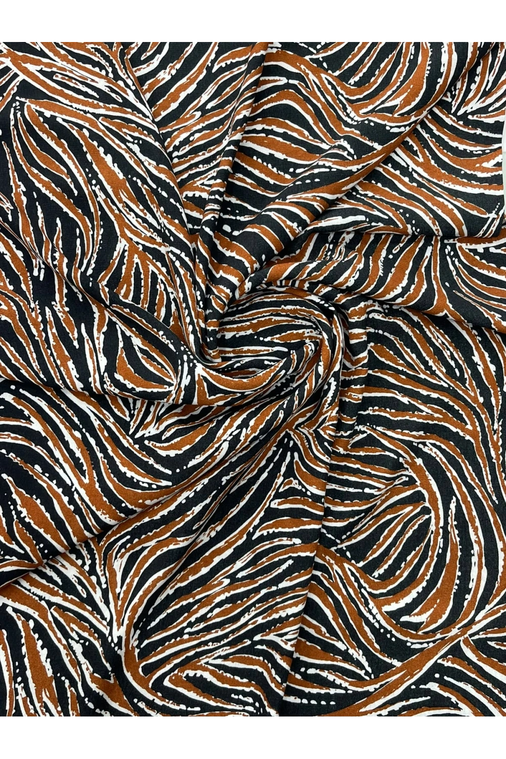 KİREMİT RENGİ ZEBRA DESEN MAROKEN VİSKON