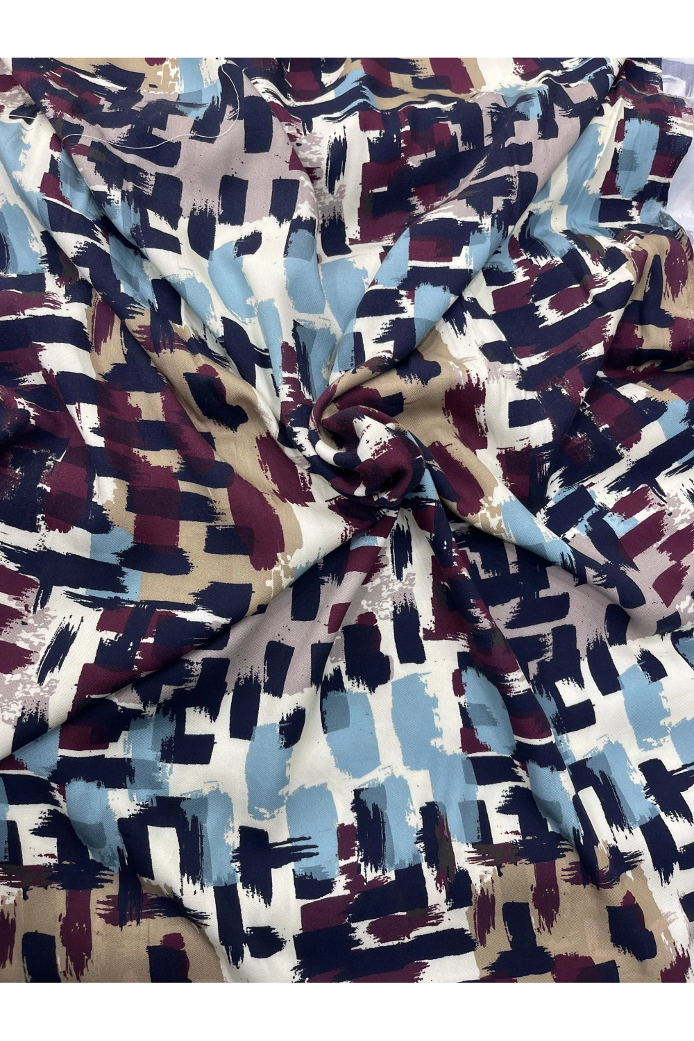 BORDO-SİYAH SOYUT FIRÇA DARBELİ GEOMETRİK DESEN