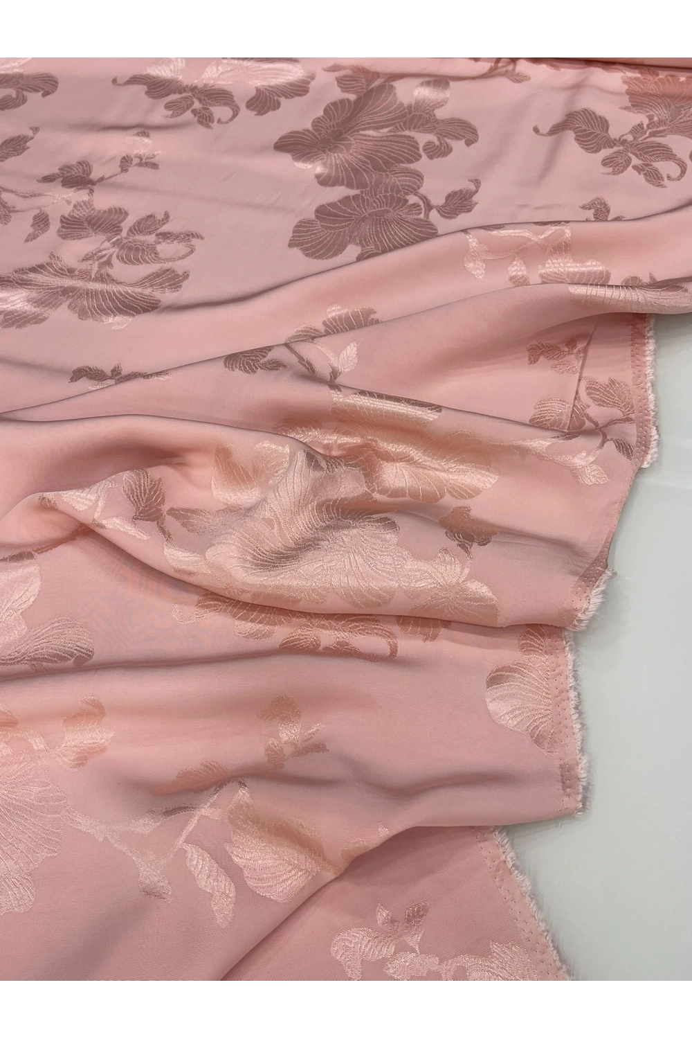 TOZ PEMBE BÜYÜK ÇİÇEK DESENLİ İPEK JAKAR