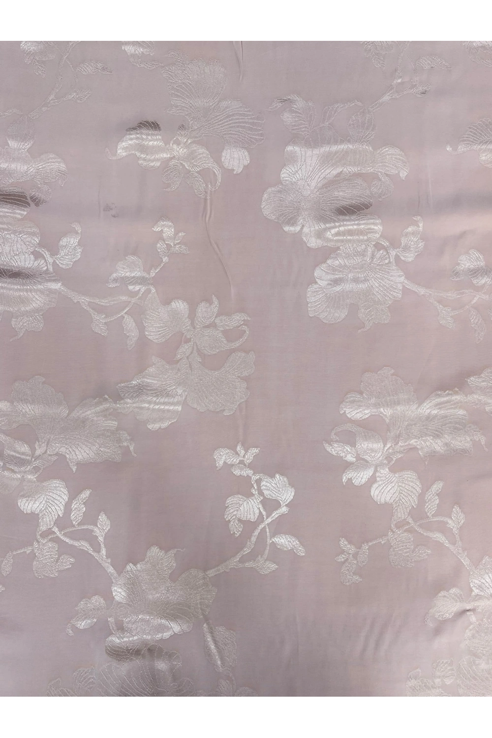 TOZ PEMBE BÜYÜK ÇİÇEK DESENLİ İPEK JAKAR