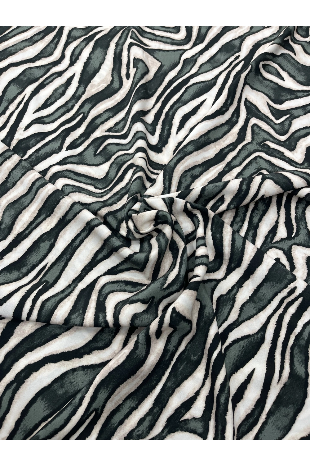 KREM-YEŞİL ZEBRA DESEN VİSKON